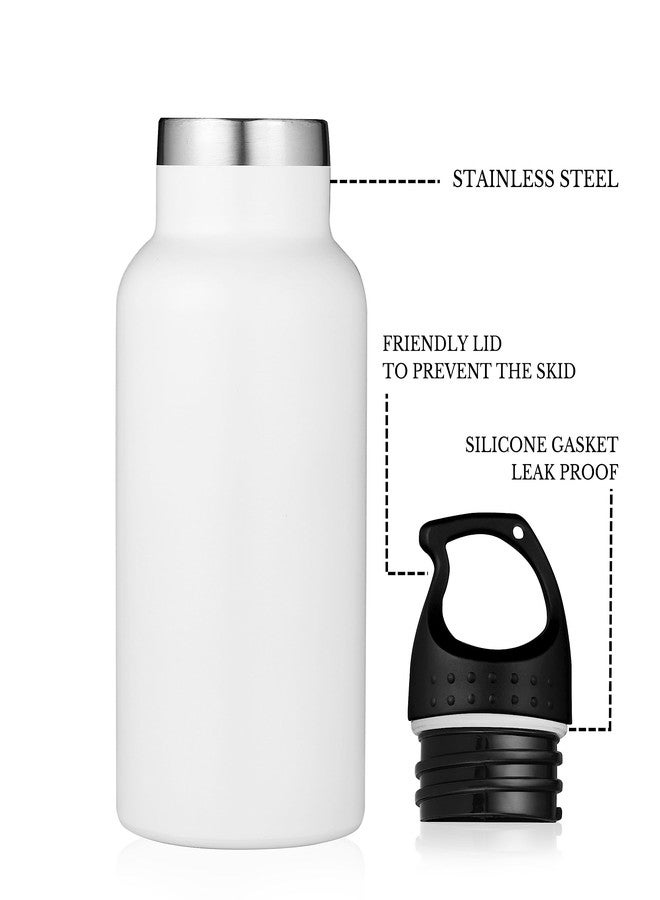 ستار ورك زجاجة ماء معزولة بتفريغ الهواء من الفولاذ المقاوم للصدأ من ستار وورك، سعة 350 مل - جدار مزدوج مانع للتسرب | زجاجة للمكتب | النادي الرياضي | المنزل | المطبخ | المشي لمسافات طويلة | الرحلات | زجاجة للسفر (عبوة من قطعة واحدة | أبيض) - Image 4